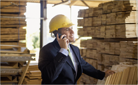 Man Using a Spectralink Wireless Phone